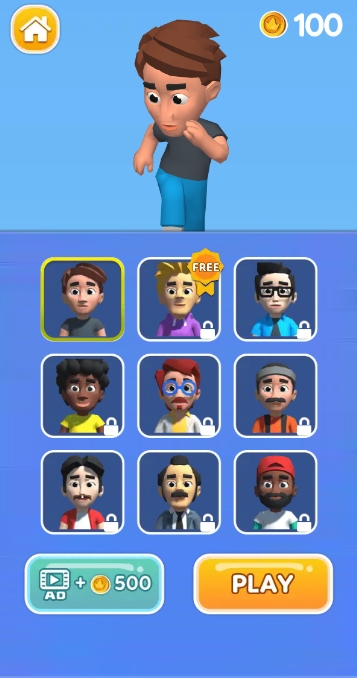 Parkour game evolution — City Run 3 character selection screen