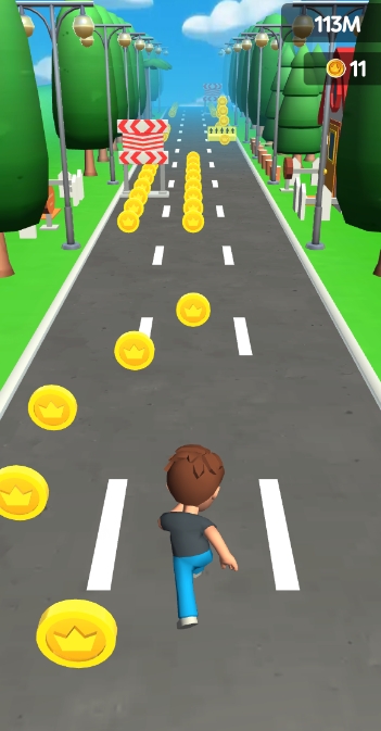 City Run 3 high-score run — combo multiplier and scoring action